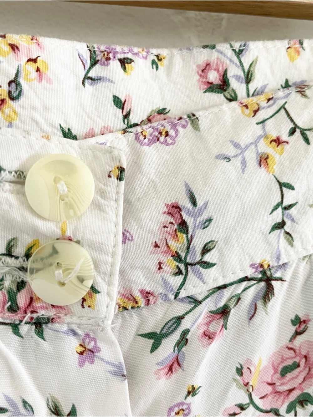 Vintage 90s Prairie Floral Button Front Midi Skirt Romantic 2 pockets Sz M/L - Picture 12 of 15